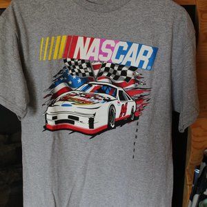VINTAGE RETRO NASCAR MEN'S MEDIUM GRAY T SHIRT